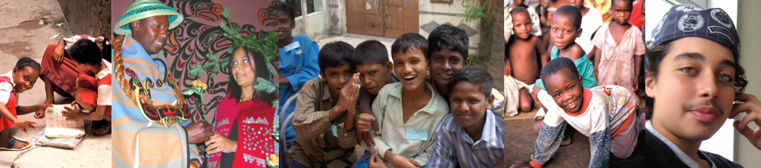 Collage of children of various ethnic background - photo material by IICRD